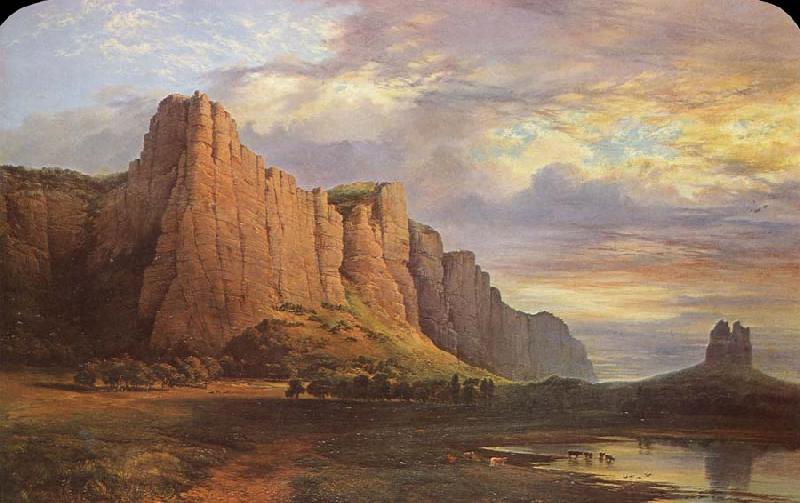 Nicholas Chevalier Mount Arapiles and the Mitre Rock Germany oil painting art